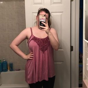 Never worn pink long flowy tank top